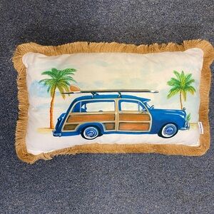 Tommy Bahama Outdoor Accent Pillow Surfboard Car, Water Resistant, UV Protected